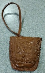 1960’s-70’s Auth/Orig Marx Johnny West Geronimo Brown Parfleche w/Strap
