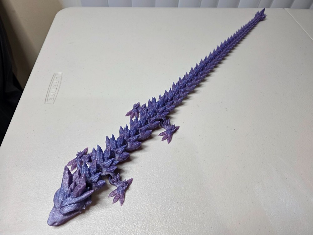 24″ Crystal Articulated Dragon 3D Printed – Saber3D