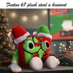 No Code Festive 67 “Steal a Brainrot” Plush Doll – Anime Soft Toy Gift