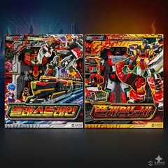 Authentic SAMG Metal Cardbot S BLASTRAIN & FLAMENOVA Transforming Robot Car Set