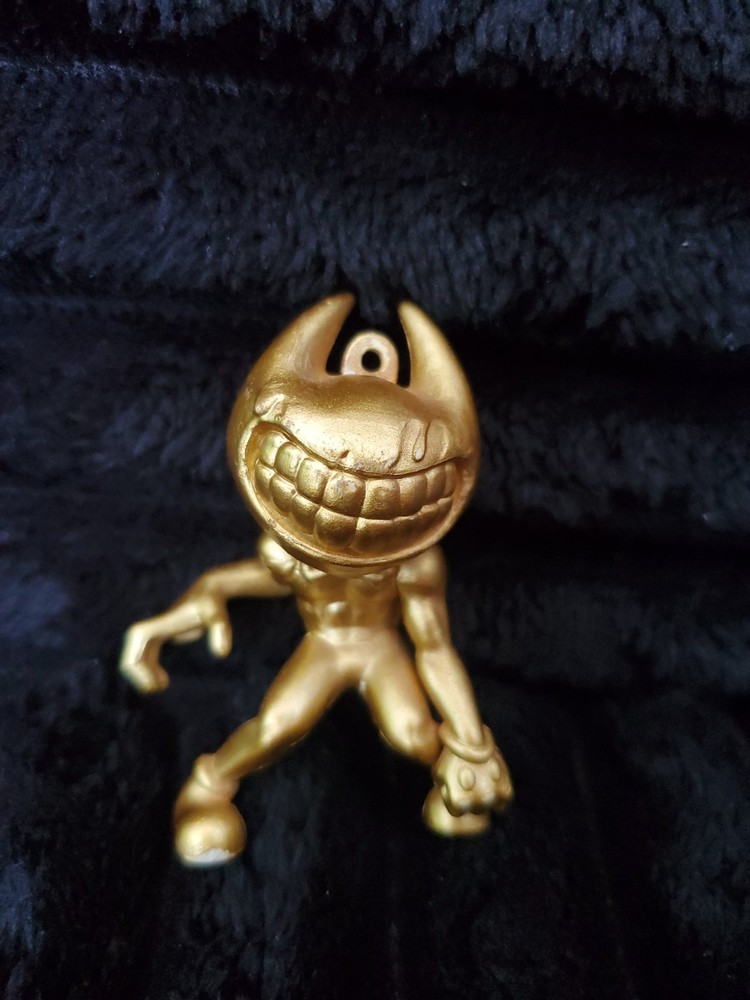 Rare Gold Ink Demon Bendy Dark Revival Vinyl Figure Toy Loose Missing Ring