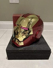 Iron Man Gold MK5 Helmet Electronic Voice Activated Open&Close Mask Autoking New
