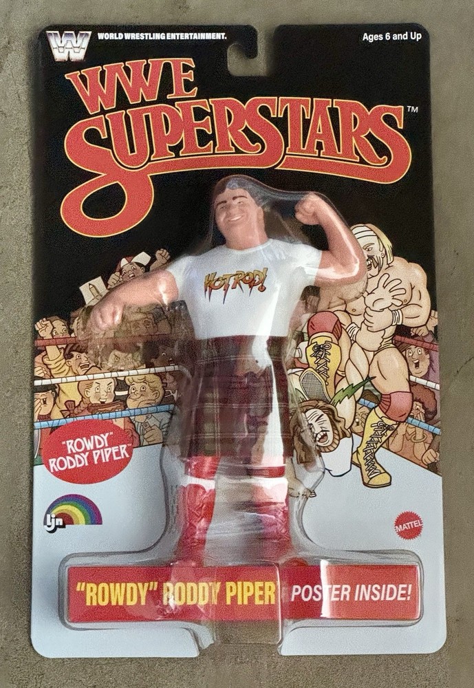 Mattel LJN WWE Superstars Series 3 Rowdy Roddy Piper Chase Black Read To Ship