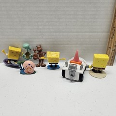 SPONGEBOB SQUAREPANTS FIGURE LOT – Squidward Sandy Gary Patrick Pull Back Car