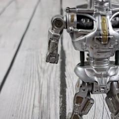 Vintage 1991 Kenner Carolco Terminator T-800 Endoskeleton Action Figure Silver