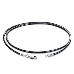 40-65cm Waterproof Braided Leather Necklace Cord Waxed Rope Lobster Clasp