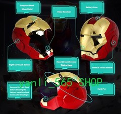 Iron Man Gold MK5 Helmet Electronic Voice Activated Open&Close Mask Autoking New