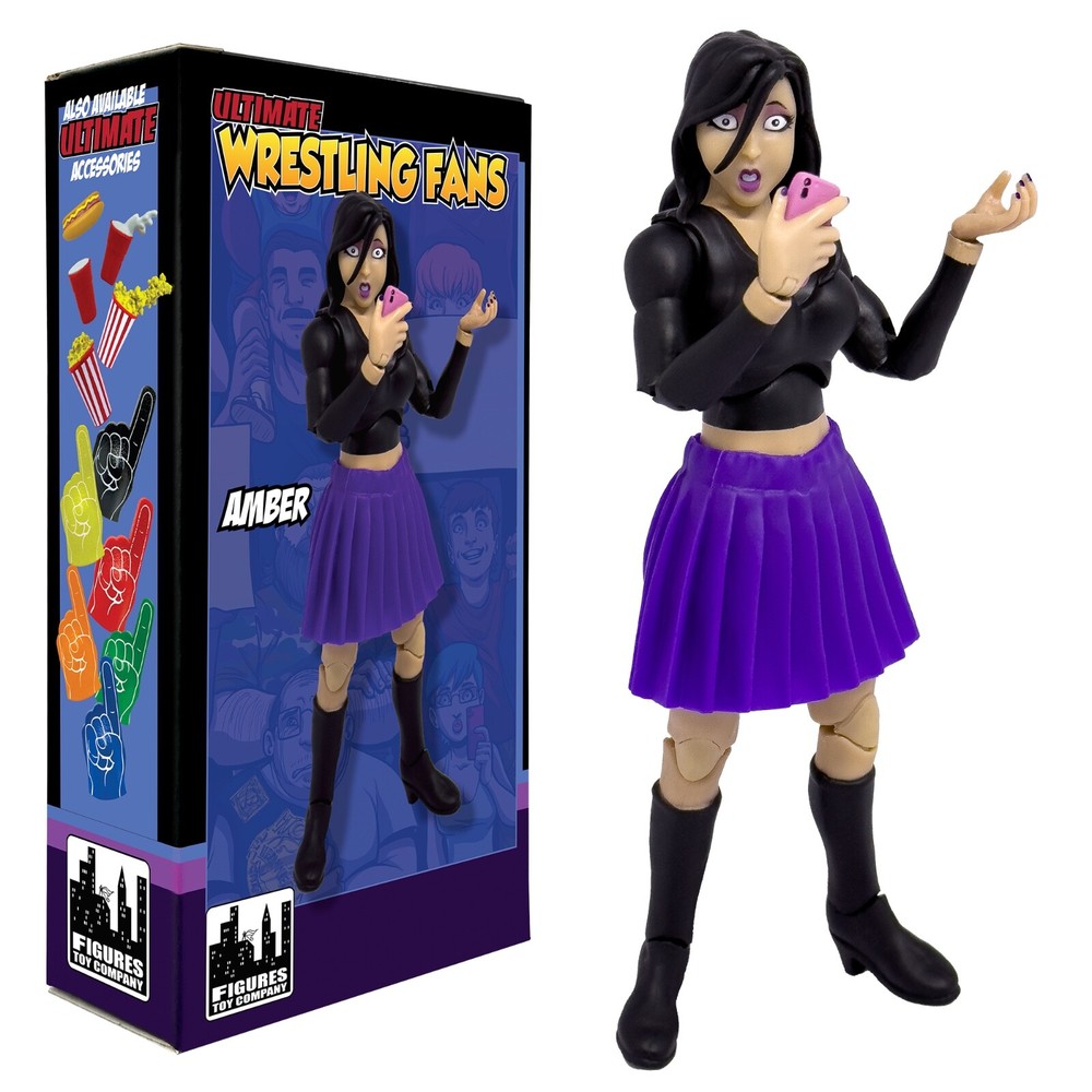 Ultimate Wrestling Crowd Fan Figures for WWE & AEW Wrestling Figures: Amber