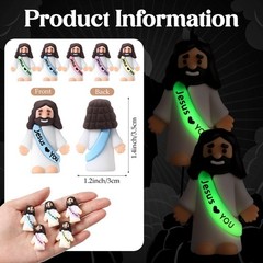 25 Pcs Mini Jesus Figures Original Design Jesus Love You Glow in The Dark Lit…