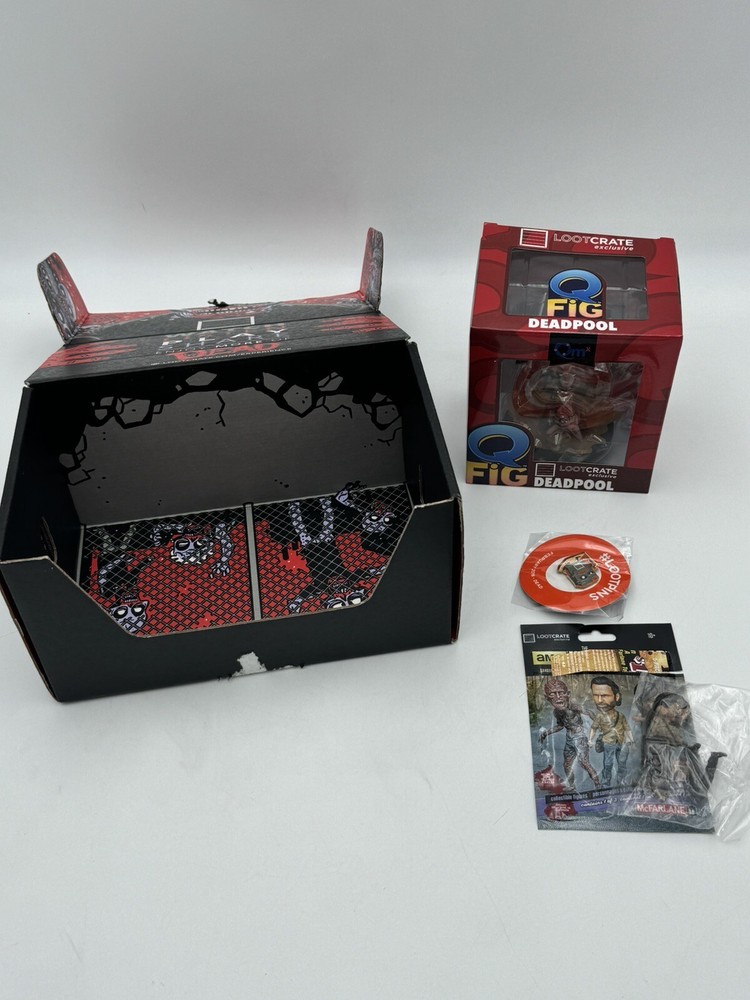 Loot Crate Exclusive Deadpool Q Fig | Dead Pin | Walking Dead Brick Fig New