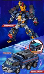 Metal Cardbot W SOLIDHORN Truck Crane Breaker Transforming Robot Car Toy