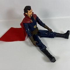 Marvel Doctor Strange 11in Action Figure Red Cape Blue Outfit Plastic Toy