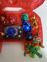 Lot of 14 Vintage Bakugan Figures in Carry Case Used and Played with Toys