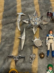 Vintage PANOSH PLACE VOLTRON KEY Lot Parts Weapons Helmet accessories set figure