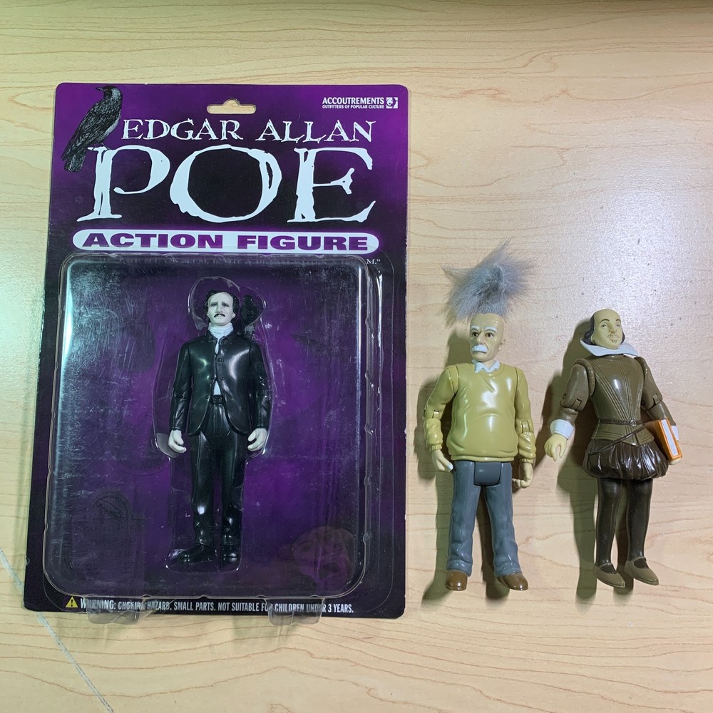 Edgar Allan Poe Shakespeare Einstein Action Figure 2004 Accoutrements 5.25” New