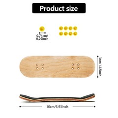 10PCS 30mm x 100mm Fingerboard Wooden Maple Deck & 48pcs Non Bearing Wheels Set