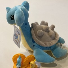 Pokemon Mixed Lot of 14 Items: Figures, Cards, Lapras Plush, VTG Pencil, Book