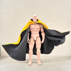 PB-C-YLBK: 1/12 Reversible Black Yellow wired cape for 6″ action figure