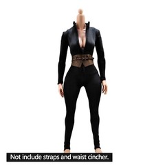 1/6 Female Black Bodysuit Dress Clothes For 12″ PH TBL Action Figure Body Toys.