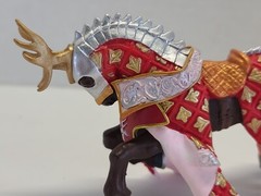 Papo Medieval Knight Action Figure Fantasy Cavalry Horse Stag Deer Red Gold