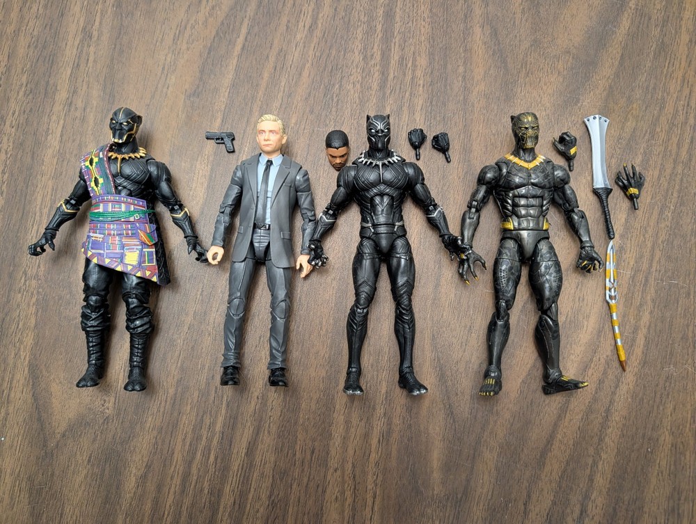 — Marvel Legends MCU Lot Black Panther Killmonger T’Chaka Everett Ross —