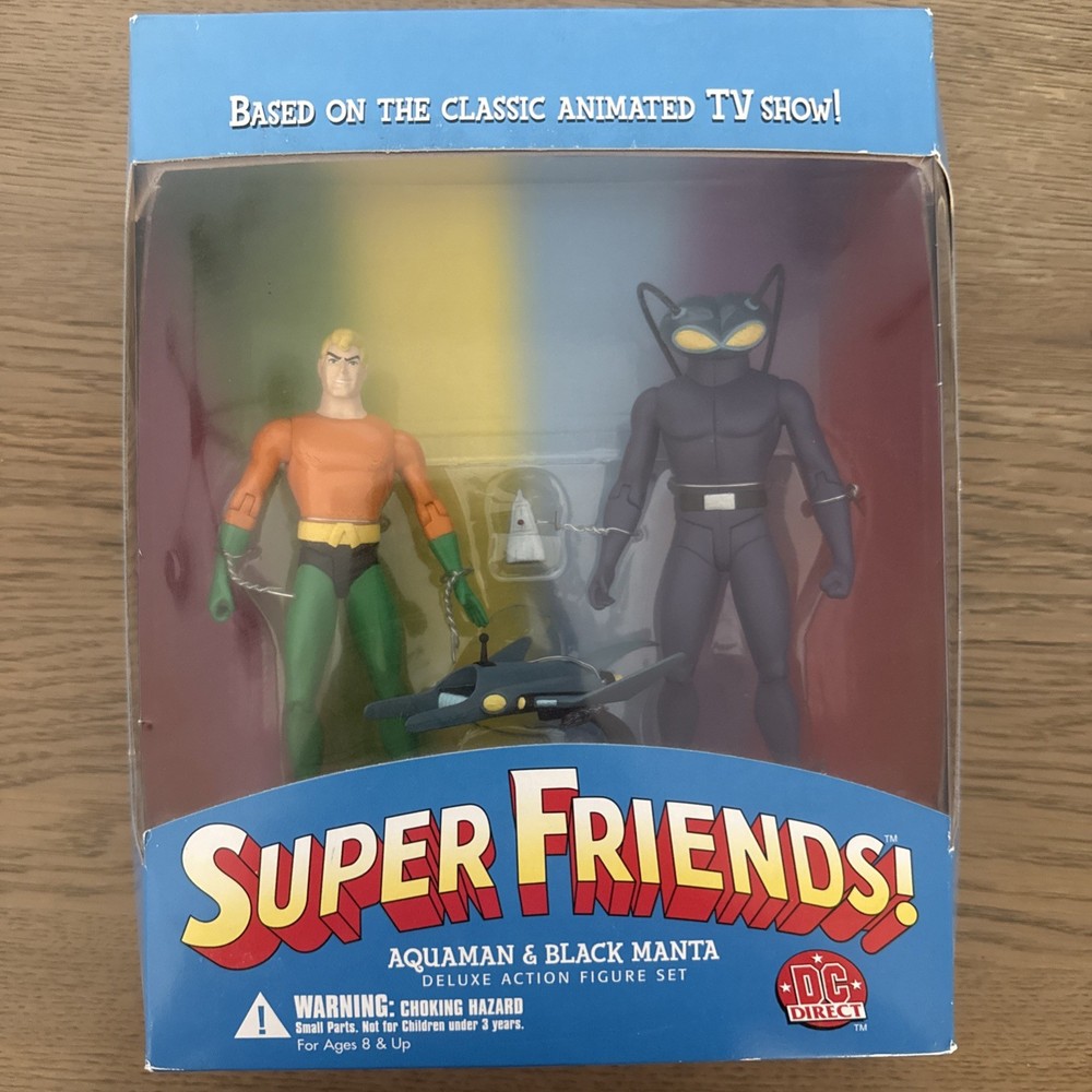 DC Direct Super Friends Aquaman and Black Manta Deluxe Action Figure Set NIB