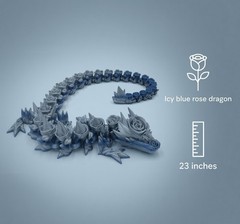 MakerMagicShop 3D printed Rose dragon articulating 23 inches purple white pink