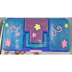 Littlest Pet Shop LPS Tackle Tool Box Carrying Case Storage Container & Figures