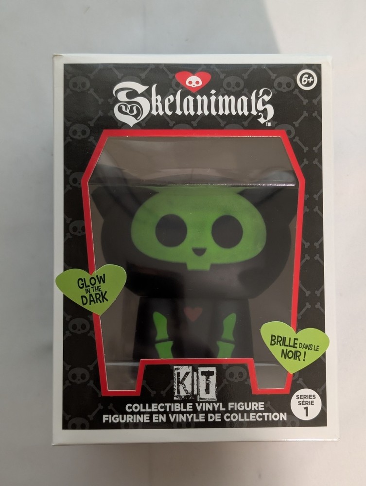 Skelanimals Series 1 KIT The Cat Figure Glow In The Dark