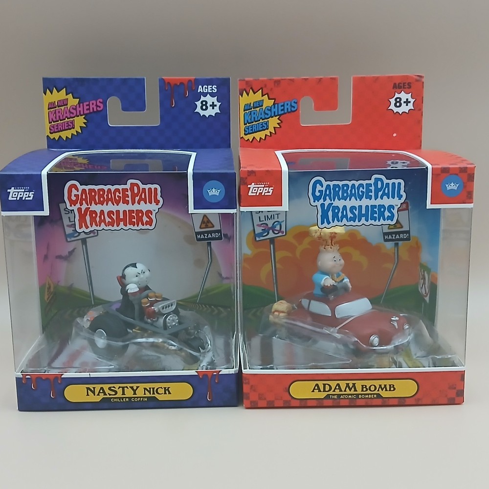 Garbage Pail Kids GPK Krashers Lot 2 Nasty Nick Adam Bomb Vehicle Figurines