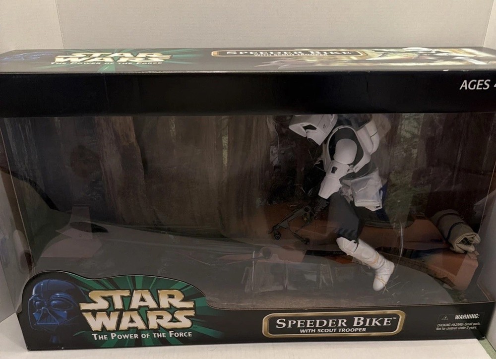 Hasbro Star Wars Power of The Force Speeder Bike & Trooper 12 in Action Figure