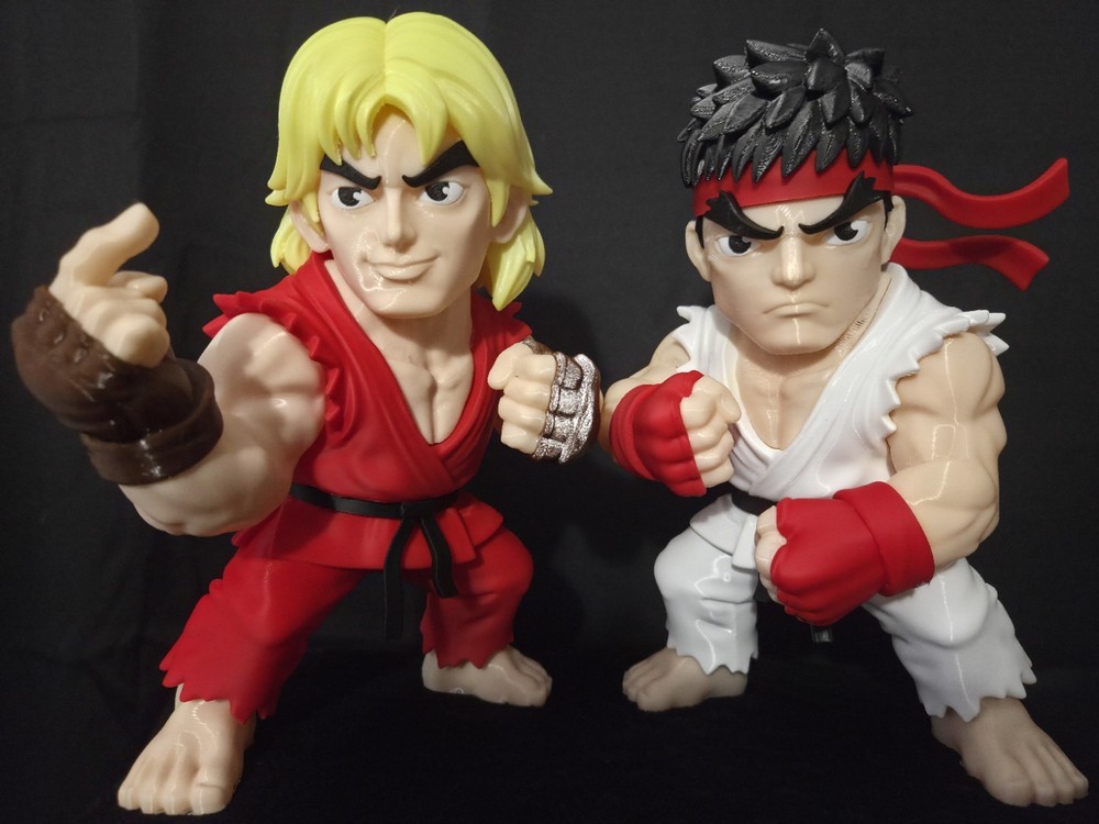 3D Printed Ken And Ryu. Two For One.Price Firm. Read Description.