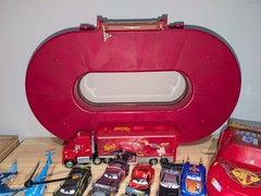 Disney Pixar Cars Die-Cast Model Lot of 34 + 11 Plastic + Carrying Case Mattel