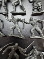 Plastic Pirate Men Figures Group of 32 Pieces Boat Cannons TNT Chest