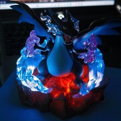 Mega Charizard X Figure with Flame Effect and LED Light, Brand New