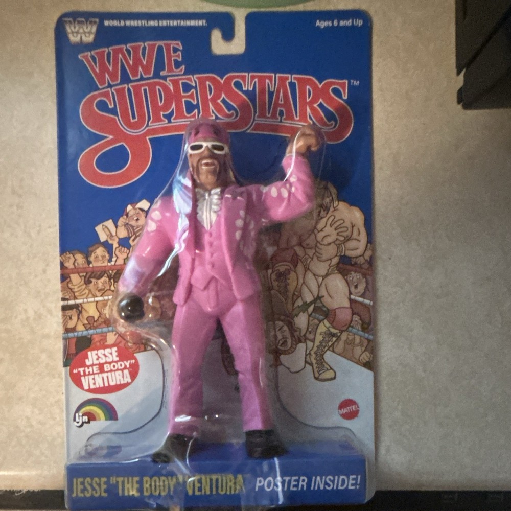 Mattel WWE Superstars Jesse “The Body” Ventura Pink Suit Action Figure Poster