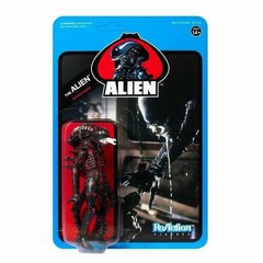 Bloody Alien Open Mouth Super7 ReAction 3.75-Inch Action Figure on Blue Cardback