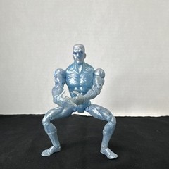 Blue Silver Adjustable Action Figure 6in Plastic Articulated Toy Collectible