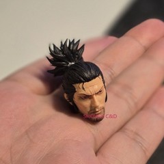 1/12 1/18 Samurai Miyamoto Musashi Head Carving For 6″ 3.75″ Action Figure Body
