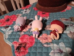 LOT OF 3 SHOPKINS SHOPPETS FLOCKED FIGURES CAT BEAR RABBIT TOYS