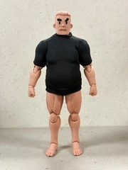 PB-MUF-SL-BLK: Black T-Shirt for 7″ WWE or Muff Toys Adam Muscle Body