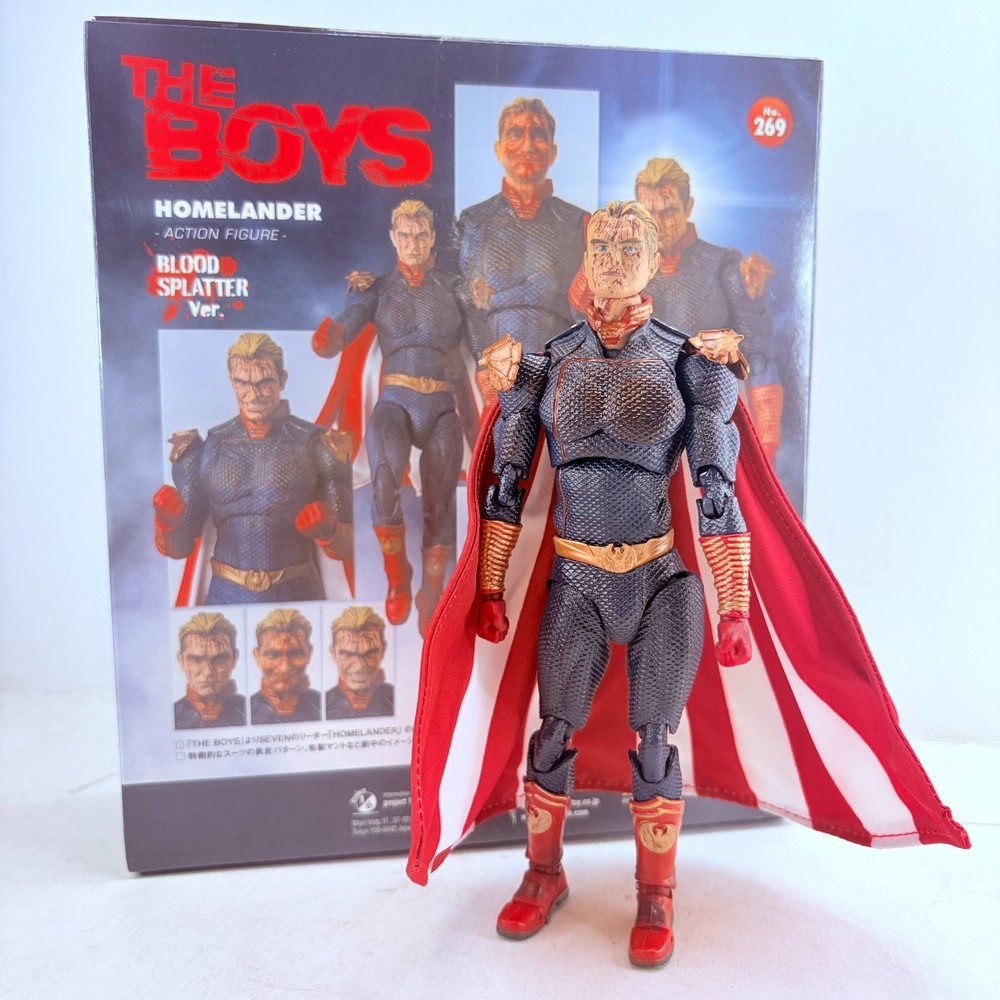 Homelander The Boys #269 Blood Splatter Ver. Figure w/Accessory Hands Stand Toys
