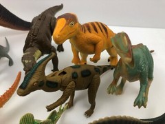 Toy Dinosaur Lot All Different Assorted Shapes Sizes Rubber Plastic Wood (13)