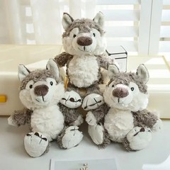 Grey Wolf Toy Soft Stuffed Animal Pillow Gift