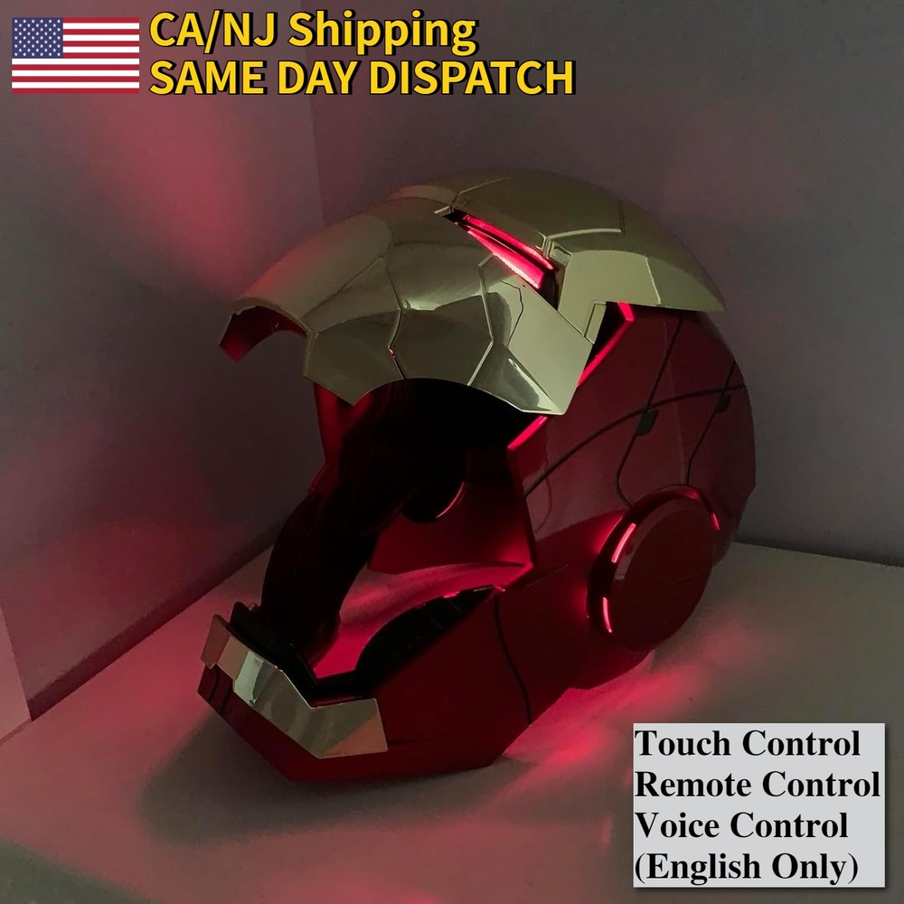 2026 Iron Man MK5 1:1 Helmet Wearable Voice-control Mask Cosplay Golden AUTOKING