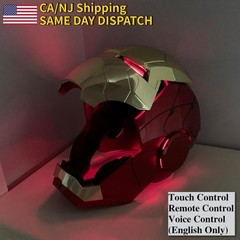 2026 Iron Man MK5 1:1 Helmet Wearable Voice-control Mask Cosplay Golden AUTOKING