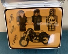 T2 Terminator Collector Tin Cube Figures Judgment Day with Bike – RARE