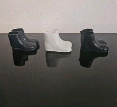 3 Pair of GI Joe Short Boots – 2 Pair of Black & 1 Pair of White 1960s/1970s