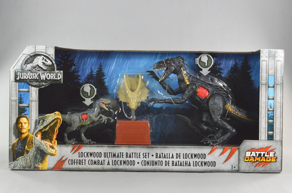 Jurassic World Battle Damage Lockwood Ultimate Battle Set Indoraptor Blue Mattel
