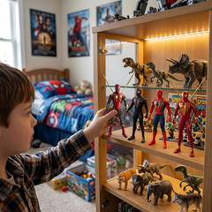 4PCS Spider Hero Action Figures Set, 7 Inch Movable Superhero Figurines with Dis